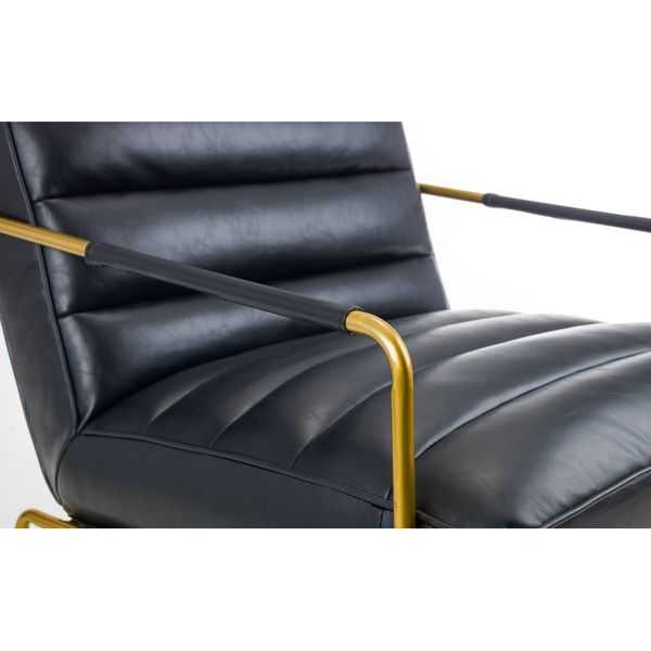 Julian Bowen, Chaise Giorgio Faux cuir noir avec cadre doré