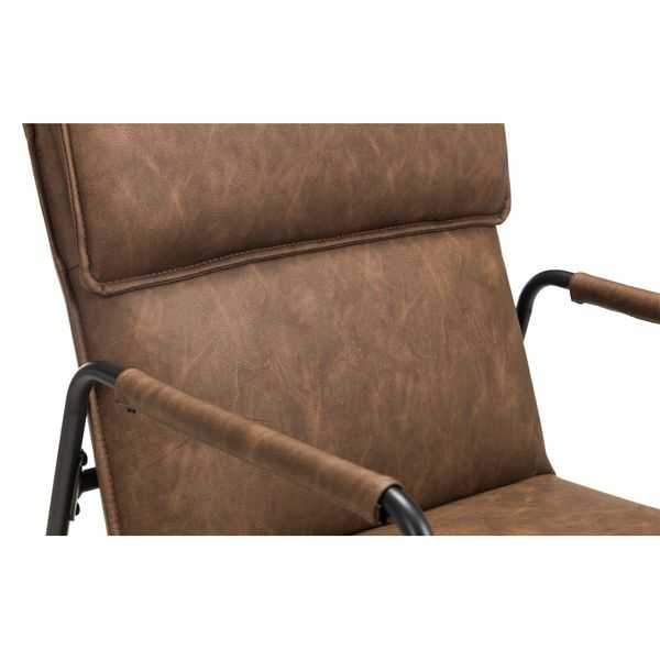 Julian Bowen, Chaise Gramercy Faux cuir marron avec structure métallique noire