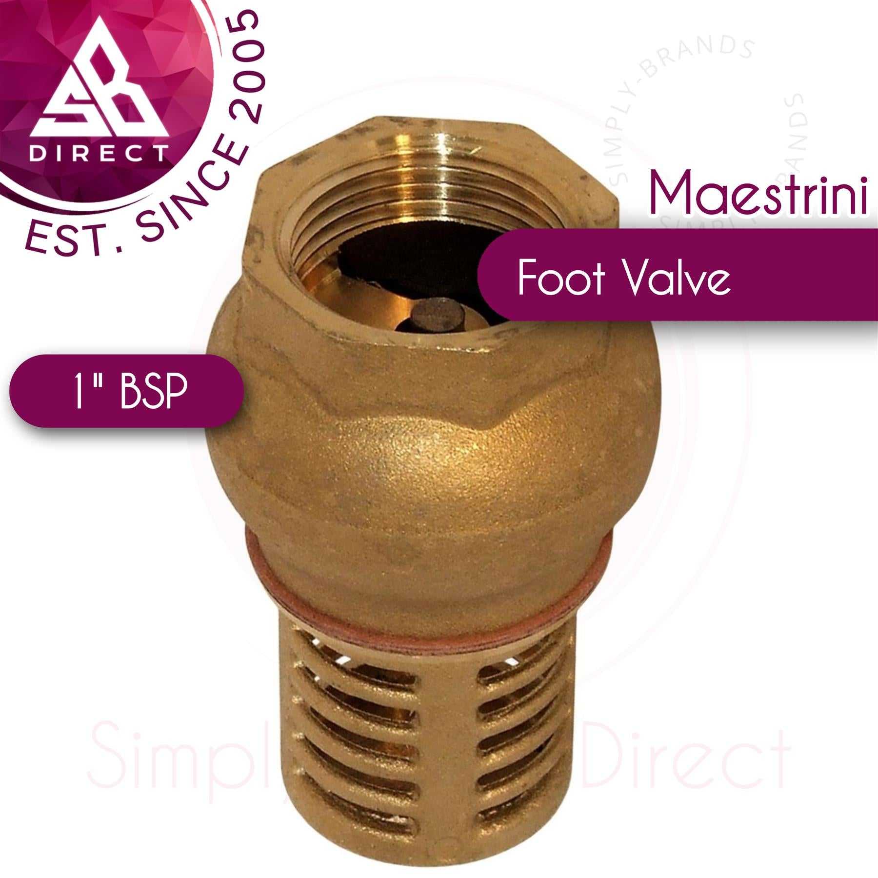 Maestrini, Clapet de pied en laiton Maestrini (1" BSP femelle)