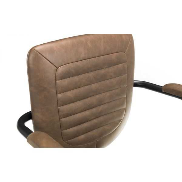 Julian Bowen, Gehry Office Chair Brown Faux Leather Four Prong Base