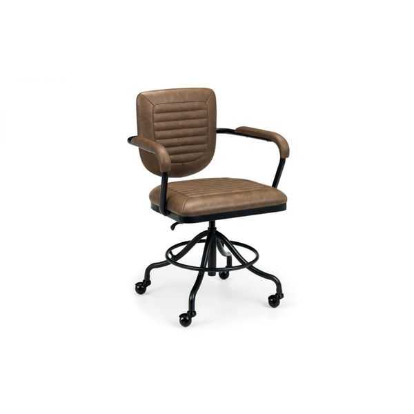 Julian Bowen, Gehry Office Chair Brown Faux Leather Four Prong Base