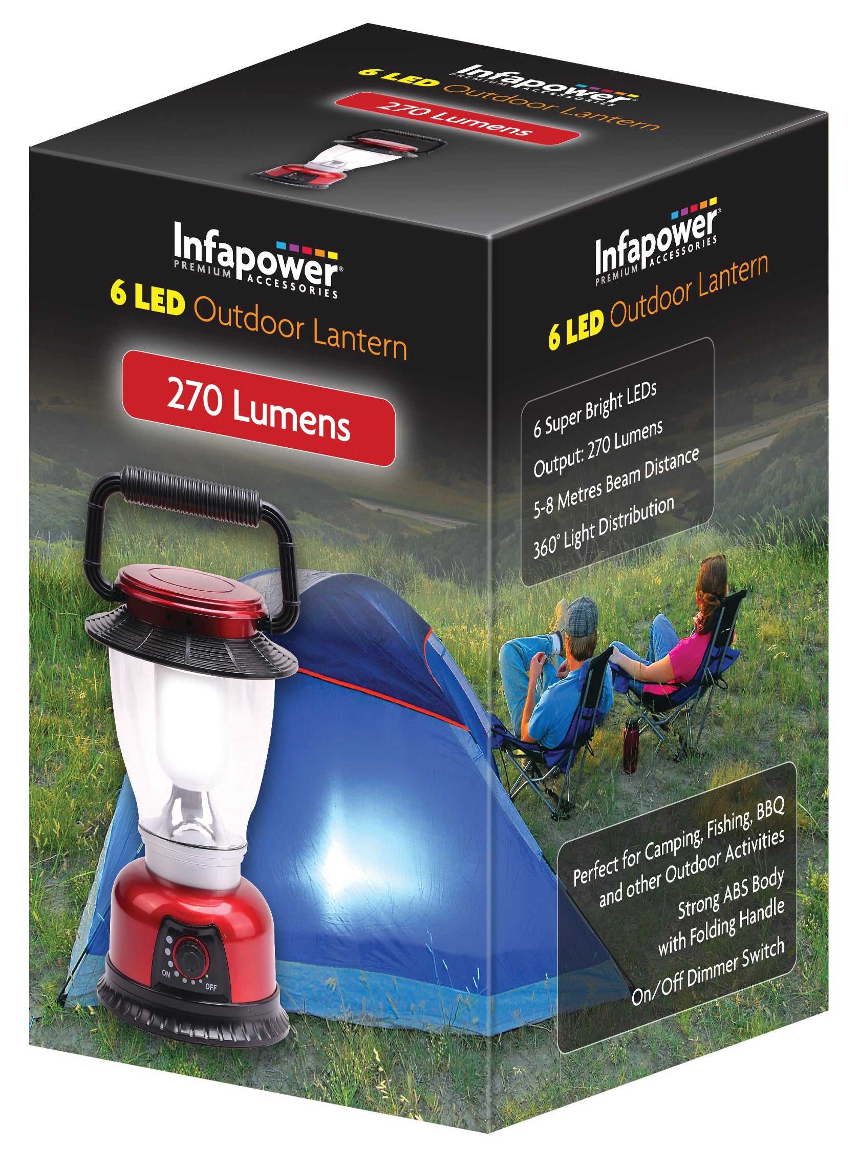 Infapower, Infapower 6 LED Outdoor Lantern F041 pour la pêche, le camping et les activités de plein air