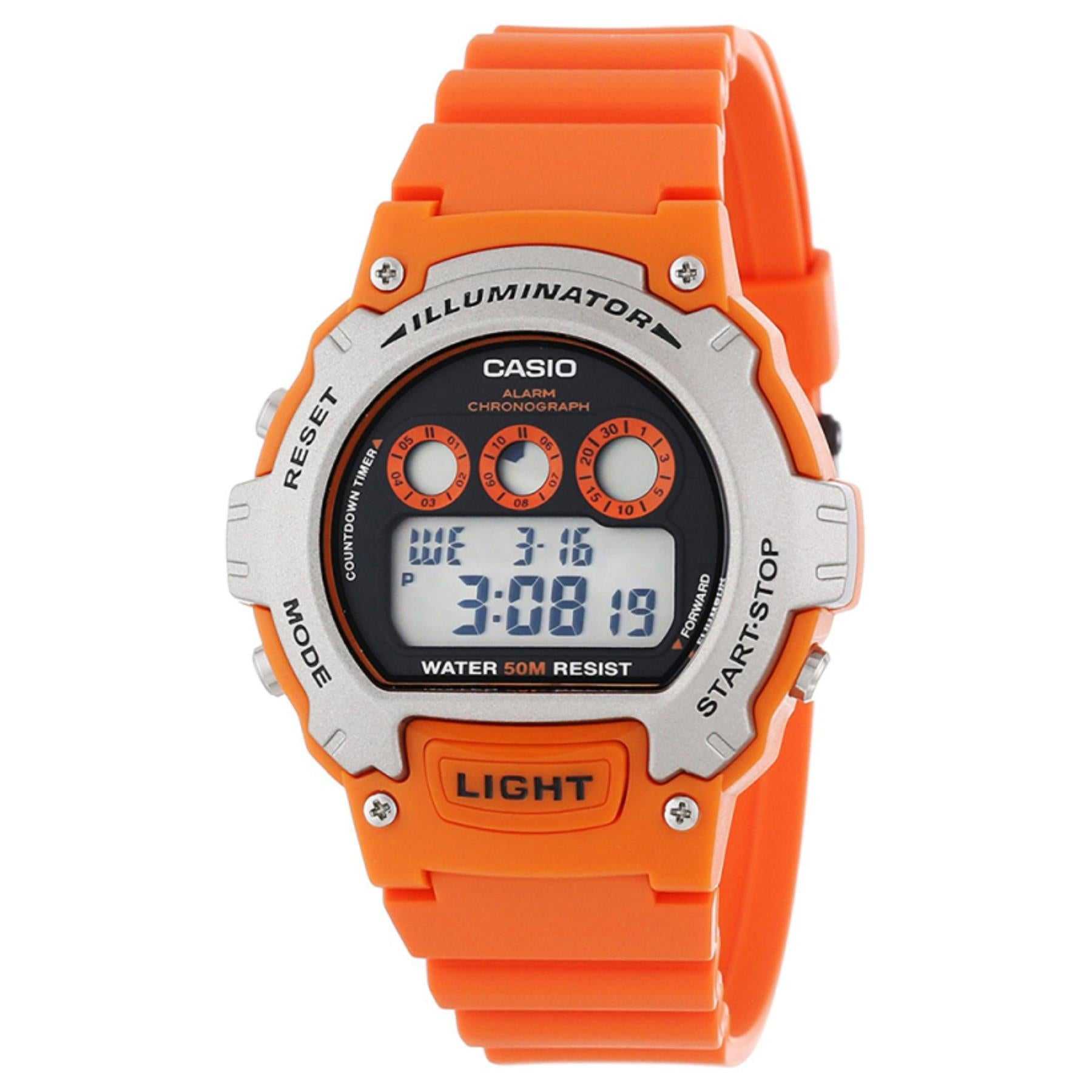 Casio, Montre Chrongraphique Numérique Illuminator Sports - Orange