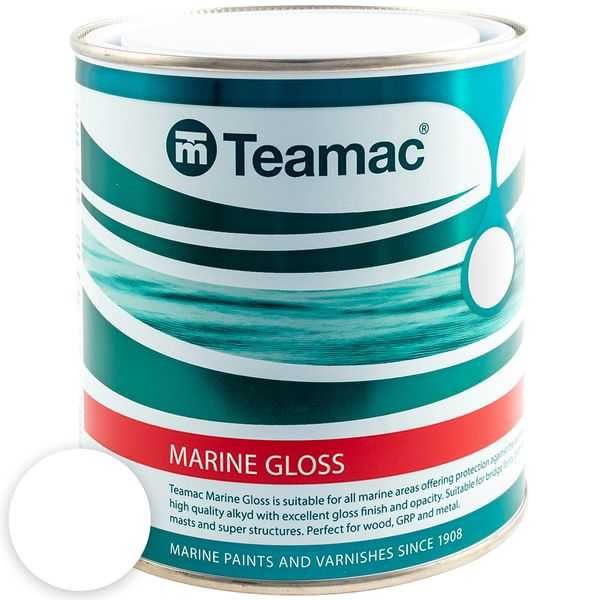 Teamac, Peinture brillante Blanc Supermarine - 1L - BLANC SUPERMARINE