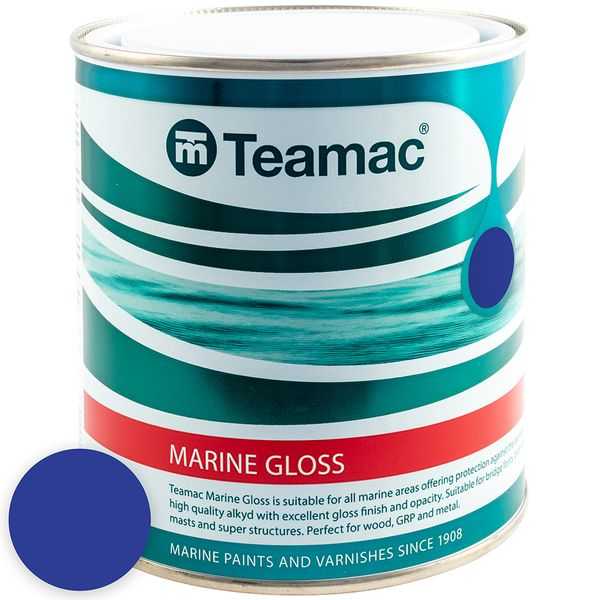 Teamac, Peinture brillante Bleu de France - 1L - 75 BLEU DE FRANCE