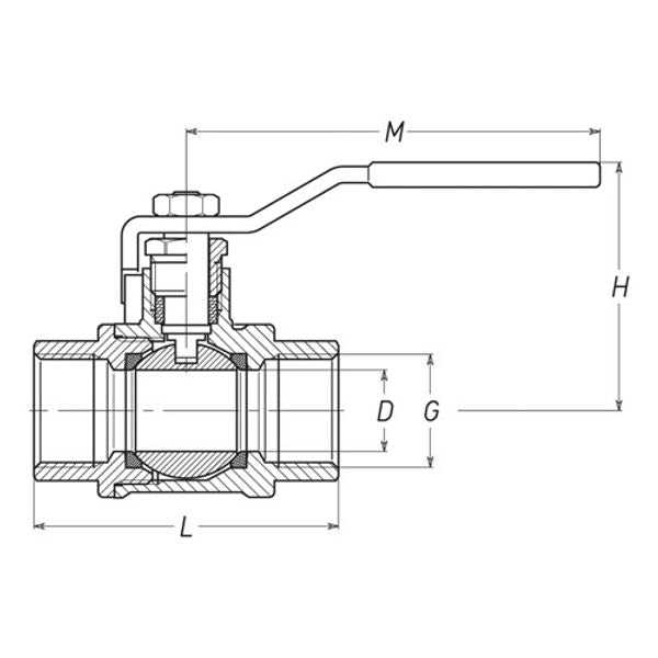 Guidi, Robinet à bille à levier Ports femelles 3/8" BSP