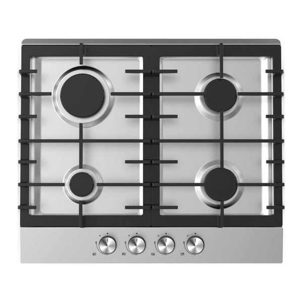 Culina, Table de cuisson à gaz en acier inoxydable avec grille en fonte 58 x 50cm