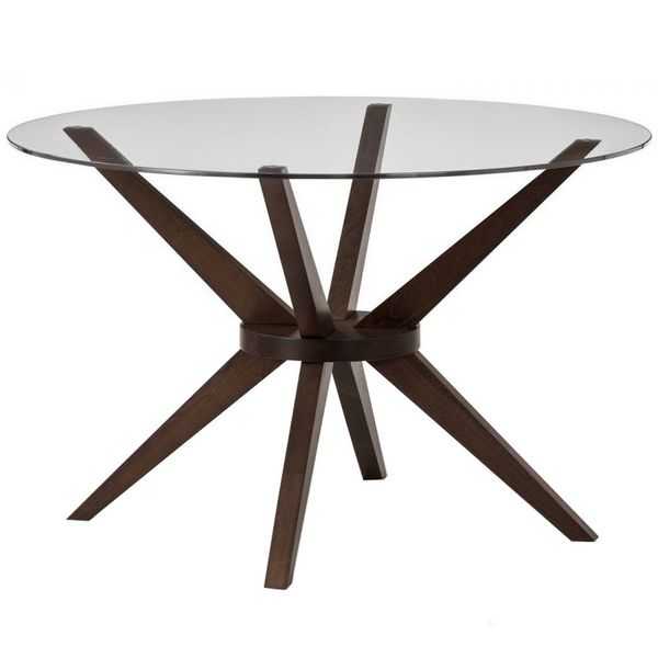 Julian Bowen, Table en verre avec base en noyer